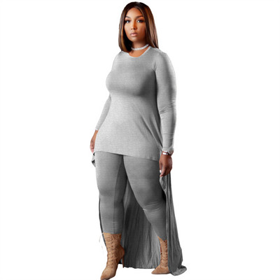 Plus Size Σετ Γυναικεία Ρούχα Μανίκια Μακρύ Τοπ και Παντελόνι Skinny Σετ 2 τεμαχίων Streetwear Μεγάλα ρούχα 5xl Χονδρική Dropshipping