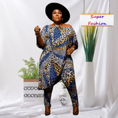 WSFEC L-4XL hulgimüük Dropshipping 2023 Talvine suures suuruses naiste rõivad, kaheosalised komplektid Leopard Ebaregulaarsed Olkaimeta pükskostüümid