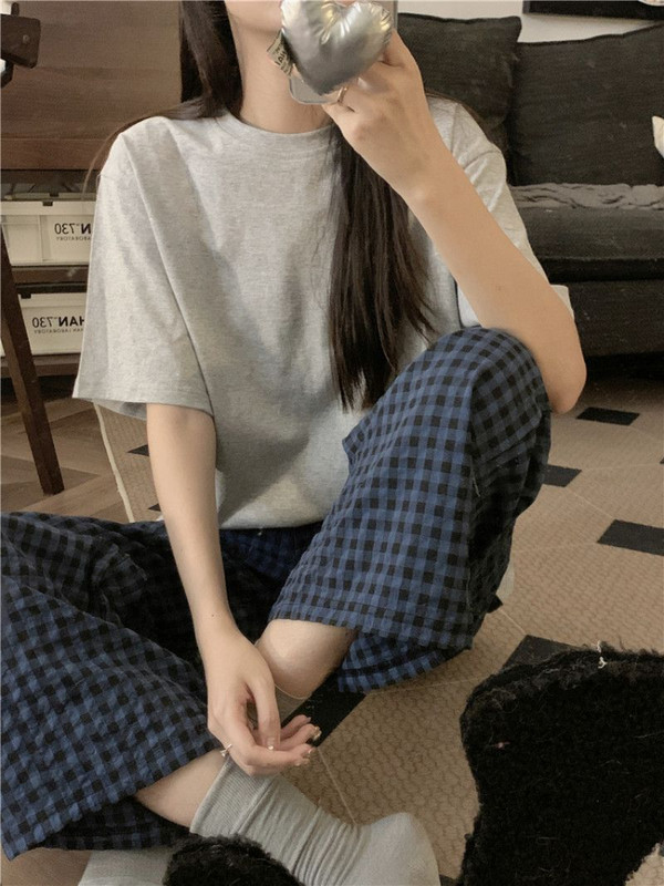 Pyžamové súpravy Dámske Jednofarebné Základné Jarné Univerzálne Domov Útulné Vintage Elegantné Atraktívne Denné Kórejský štýl Dámske Moderné Ležérne