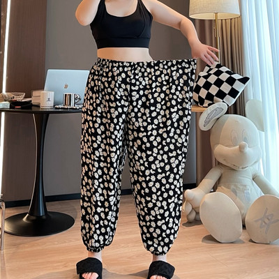 M-7XL Sleep Bottoms Γυναικεία Summer Breathable Leisure Home Lounge Λεπτό Vintage λουλουδάτο στυλ Απαλά, γλυκά, ρούχα για όλα τα ταιριαστά