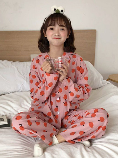 Ανοιξιάτικα γλυκά φαρδιά σετ πιτζάμες Γυναικείες βολάν Γαλλικού στυλ Κομψά υπνοδωμάτια για αναψυχή στο σπίτι Μοντέρνο μακρυμάνικο 2023