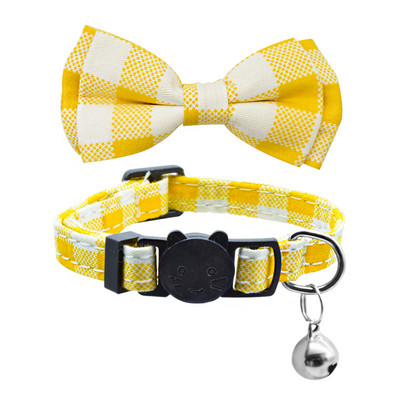 Υπέροχο παπιγιόν με κόμπο γιακά γάτα Κουδούνι ασφαλείας ρυθμιζόμενο κολιέ για γάτα Χαριτωμένο τύπωμα παπιγιόν Αξεσουάρ για κατοικίδια γατούλα για γατάκια