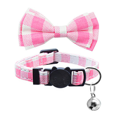 Υπέροχο παπιγιόν με κόμπο γιακά γάτα Κουδούνι ασφαλείας ρυθμιζόμενο κολιέ για γάτα Χαριτωμένο τύπωμα παπιγιόν Αξεσουάρ για κατοικίδια γατούλα για γατάκια