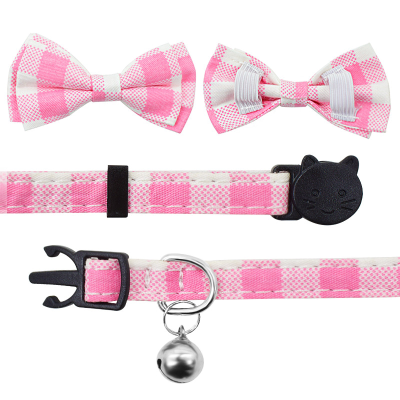 Υπέροχο παπιγιόν με κόμπο γιακά γάτα Κουδούνι ασφαλείας ρυθμιζόμενο κολιέ για γάτα Χαριτωμένο τύπωμα παπιγιόν Αξεσουάρ για κατοικίδια γατούλα για γατάκια