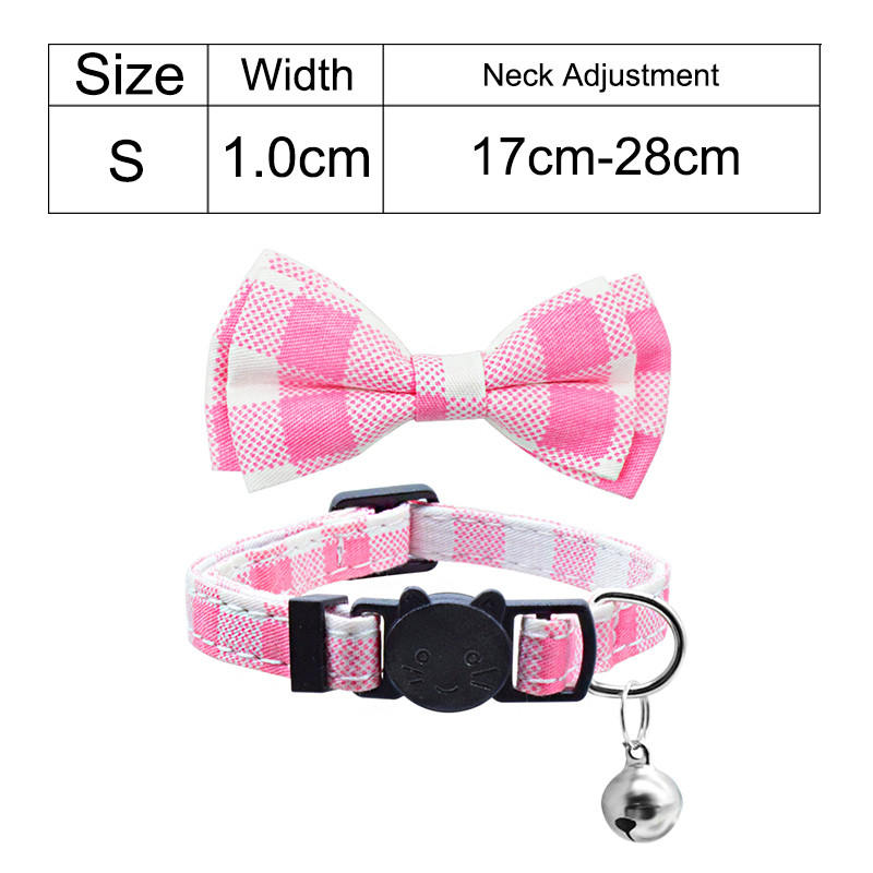 Υπέροχο παπιγιόν με κόμπο γιακά γάτα Κουδούνι ασφαλείας ρυθμιζόμενο κολιέ για γάτα Χαριτωμένο τύπωμα παπιγιόν Αξεσουάρ για κατοικίδια γατούλα για γατάκια