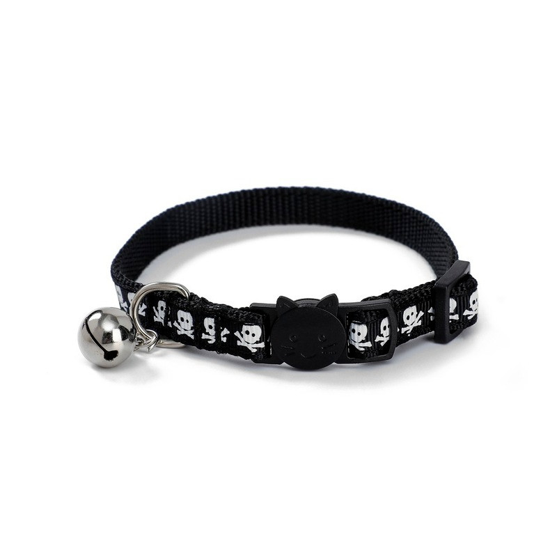 1 τεμ. Κολάρο σκύλου Απόκριες για γάτες με καμπάνες με θέμα το κρανίο κολοκύθας Κολάρο κουταβιού γρήγορης απελευθέρωσης Ρυθμιζόμενο για μικρά μεγάλα κατοικίδια