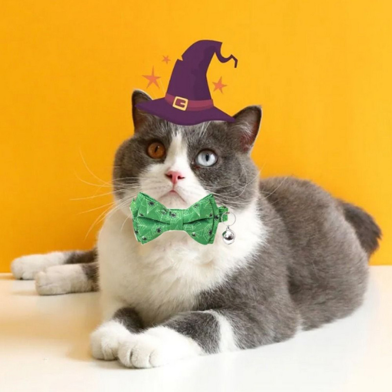 Εορταστικό Halloween Ρυθμιζόμενο κόμπο με κολάρο Γάτες και μικρά σκυλιά