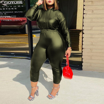 CM.YAYA Toamnă Iarnă Plus Size Streetwear Set Femei Hanorac cu mânecă lungă și pantaloni Trening Set Două Piese Ținute Fitness