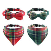 Καρό παπιγιόν πλέγμα για γάτας για κατοικίδια κατοικίδια σαλιάρες γατάκι Ρυθμιζόμενο παπιγιόν για κουτάβι κουνέλι Κολιέ Chihuahua Yorkie Bandana