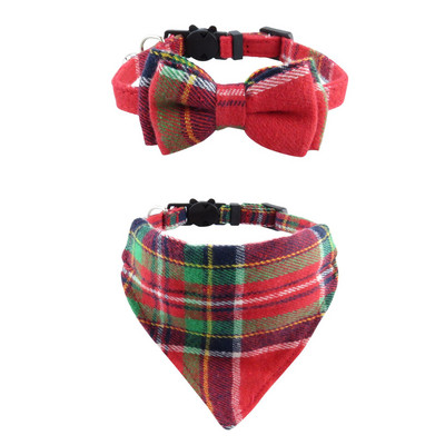 Καρό παπιγιόν πλέγμα για γάτας για κατοικίδια κατοικίδια σαλιάρες γατάκι Ρυθμιζόμενο παπιγιόν για κουτάβι κουνέλι Κολιέ Chihuahua Yorkie Bandana