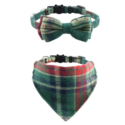 Καρό παπιγιόν πλέγμα για γάτας για κατοικίδια κατοικίδια σαλιάρες γατάκι Ρυθμιζόμενο παπιγιόν για κουτάβι κουνέλι Κολιέ Chihuahua Yorkie Bandana
