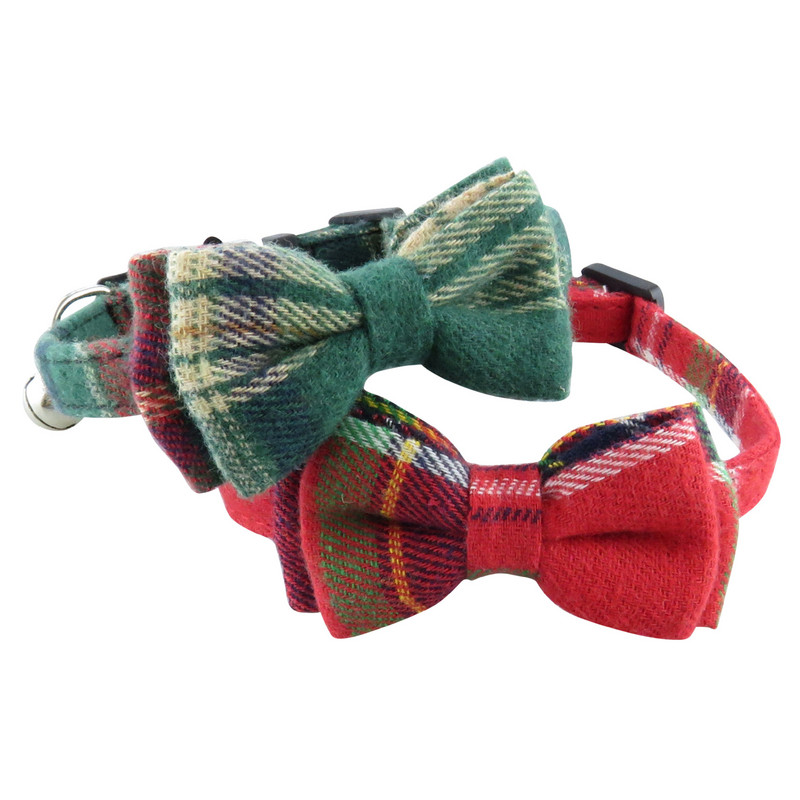 Καρό παπιγιόν πλέγμα για γάτας για κατοικίδια κατοικίδια σαλιάρες γατάκι Ρυθμιζόμενο παπιγιόν για κουτάβι κουνέλι Κολιέ Chihuahua Yorkie Bandana