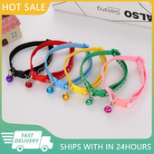 Guler reglabil pentru animale de companie cu clopoțel din desene animate colorate, accesorii pentru cățel, pisică, model de plasă, guler de siguranță, inel pentru clopot, colier pentru animale de companie
