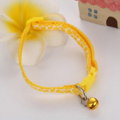 Guler reglabil pentru animale de companie cu clopoțel din desene animate colorate, accesorii pentru cățel, pisică, model de plasă, guler de siguranță, inel pentru clopot, colier pentru animale de companie