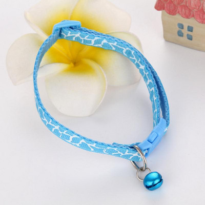 Guler reglabil pentru animale de companie cu clopoțel din desene animate colorate, accesorii pentru cățel, pisică, model de plasă, guler de siguranță, inel pentru clopot, colier pentru animale de companie