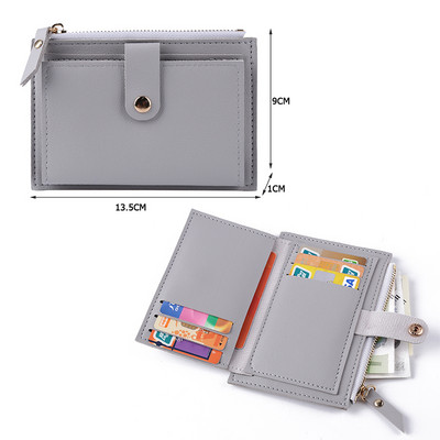 Ανδρικά Γυναικεία Μόδα Μονόχρωμη Πιστωτική Κάρτα Ταυτότητας Θήκη Κάρτας με πολλές υποδοχές Casual PU Δερμάτινο μίνι τσαντάκι για κέρματα Τσέπη για πορτοφόλι