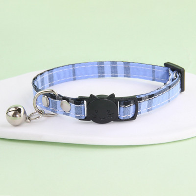 Guler reglabil pentru pisici Bloc de siguranță Guler pentru pisici cu clopot Material din bumbac Nu ține de gât Produse pentru animale de companie Guler pentru cățeluși