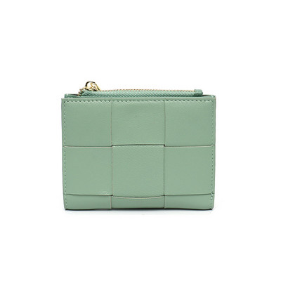 SC Fashion țesute  femei portofel scurt funcțional bifold portmoneu genți de bani femei șic mici suporturi de carduri multiple