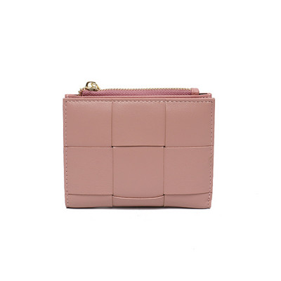 SC Fashion țesute  femei portofel scurt funcțional bifold portmoneu genți de bani femei șic mici suporturi de carduri multiple