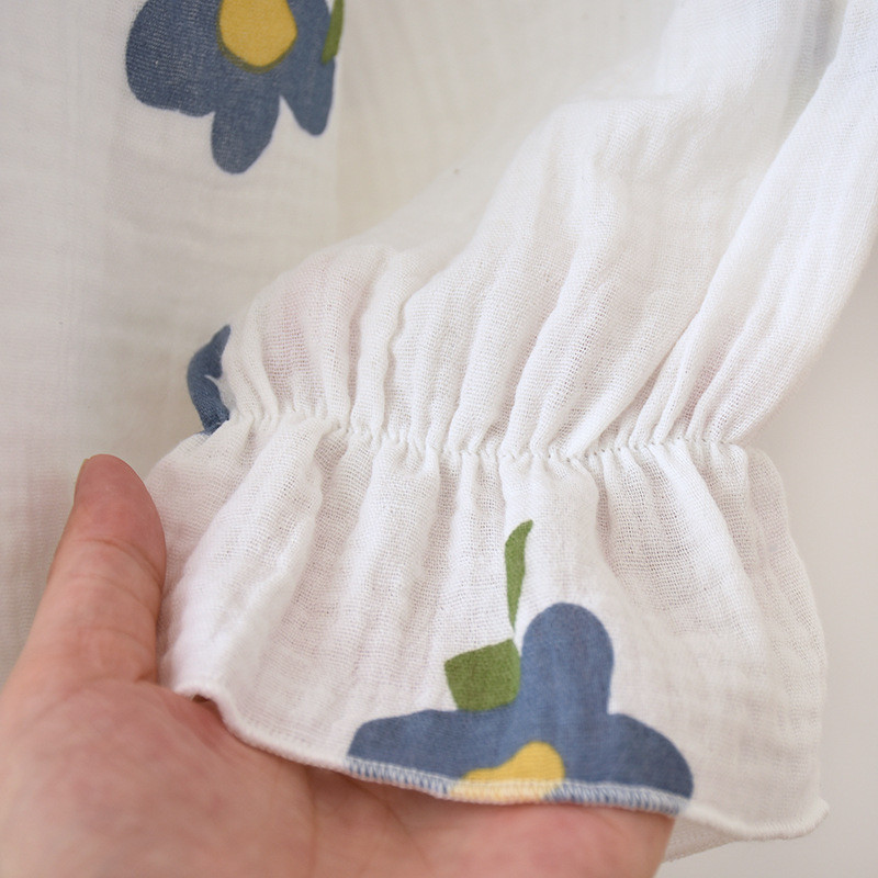 Vestimentație nouă de primăvară Îmbrăcăminte de acasă pentru femei Pantaloni cu mâneci lungi Cardigan din bumbac din tifon Lingere Îmbrăcăminte de acasă pentru femei