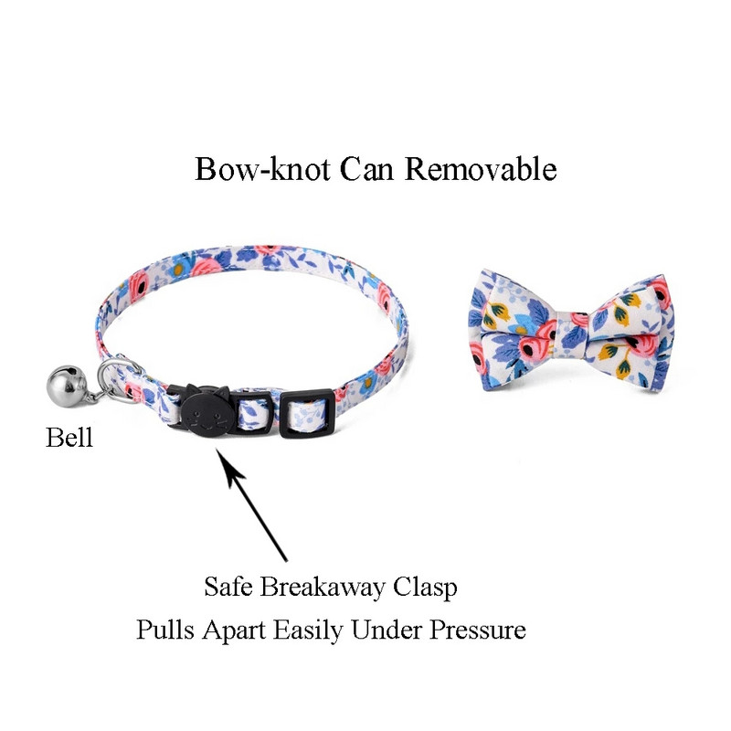 Χαριτωμένο κολάρο γάτας με παπιγιόν, σαλιάρες για γατάκια, μαλακό βαμβάκι, μοτίβο λουλουδιών, κουτάβι, κολιέ Chihuahua, αξεσουάρ μπαντάνα για κατοικίδια