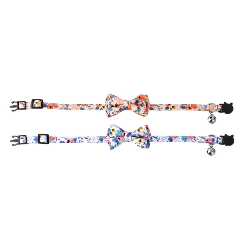 Χαριτωμένο κολάρο γάτας με παπιγιόν, σαλιάρες για γατάκια, μαλακό βαμβάκι, μοτίβο λουλουδιών, κουτάβι, κολιέ Chihuahua, αξεσουάρ μπαντάνα για κατοικίδια
