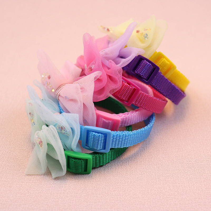 Πολύχρωμο χαριτωμένο κολάρο καμπάνας πεταλούδας με ρυθμιζόμενη πόρπη για γάτες Προσωποποιημένο ίχνος Universal κολάρο με φιόγκο για κατοικίδια με κουδούνι