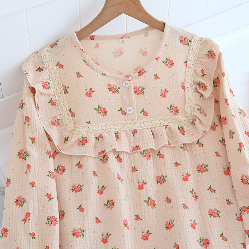 Sügis- ja talv 100% puuvillane 2-osaline pidžaama pikkade varrukatega püksid hingav koduteenus naiste vabaajarõivastele kodus