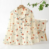 Πιτζάμες 2023 Γυναικείο μακρυμάνικο παντελόνι Πιτζάμες 100% βαμβάκι Cute Rabbit Print Σετ υπηρεσίας για το σπίτι Απλό άνετο σετ πιτζάμες