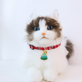 Περιλαίμια γάτας Χριστουγεννιάτικα Κολάρα για σκύλους και γάτες Αποσπώμενο κουδούνι ρυθμιζόμενο γιακά σκύλου και γάτας με παγιέτες προμήθειες για κατοικίδια