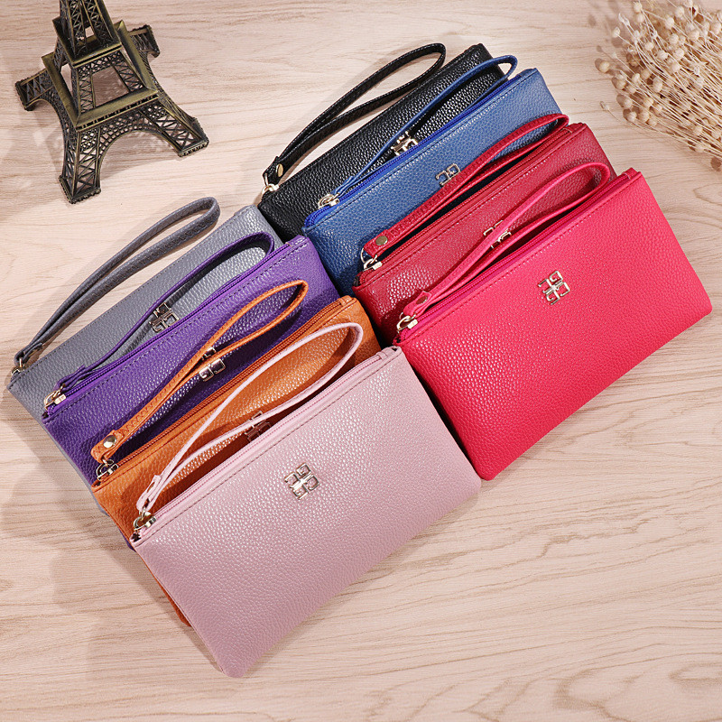 Γυναικείο μακρύ περιστασιακό πορτοφόλι Litchi Grain PU Δερμάτινο Γυναικείο φερμουάρ Τσέπη τηλεφώνου Θήκη πιστωτικής κάρτας Γυναικείο πορτοφόλι Κέρμα τσάντα για χρήματα