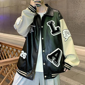 Jachetă de varsity Harajuku cu broderie cu litere pentru bărbați, pardesiu pentru pilot de aer, paltoane de baseball, pentru bărbați, hip hop, pentru bărbați.