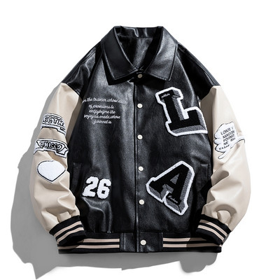 Jachetă de varsity Harajuku cu broderie cu litere pentru bărbați, pardesiu pentru pilot de aer, paltoane de baseball, pentru bărbați, hip hop, pentru bărbați.