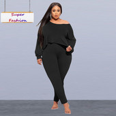 XL-5XL hulgimüük Dropshopping Plus Size naiste rõivad, kaheosaline komplekt, sügis 2021 ebaregulaarne ülaosa ja püksid, ülikonnad 2 naisele