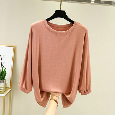 Φθινοπωρινές μαλακές και άνετες πιτζάμες δύο τεμαχίων Λεπτές μπλούζες με μακρύ παντελόνι Απλό σετ πιτζάμες για το σπίτι για γυναίκες