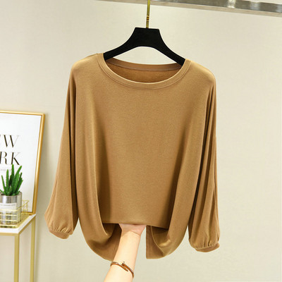 Φθινοπωρινές μαλακές και άνετες πιτζάμες δύο τεμαχίων Λεπτές μπλούζες με μακρύ παντελόνι Απλό σετ πιτζάμες για το σπίτι για γυναίκες