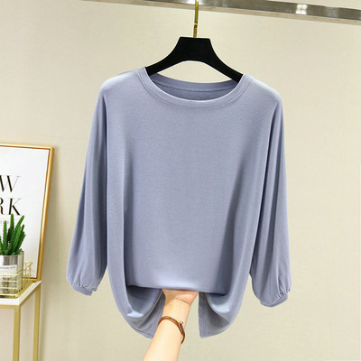 Φθινοπωρινές μαλακές και άνετες πιτζάμες δύο τεμαχίων Λεπτές μπλούζες με μακρύ παντελόνι Απλό σετ πιτζάμες για το σπίτι για γυναίκες