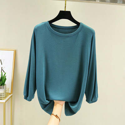 Φθινοπωρινές μαλακές και άνετες πιτζάμες δύο τεμαχίων Λεπτές μπλούζες με μακρύ παντελόνι Απλό σετ πιτζάμες για το σπίτι για γυναίκες