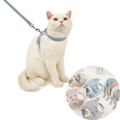 Cat Traction Rope Mielos mažos naminių gyvūnėlių liemenės apatinių marškinėlių tipo kvėpuojantys reguliuojami minkšti krūtinės diržai lauke vaikščioti gyvūnams