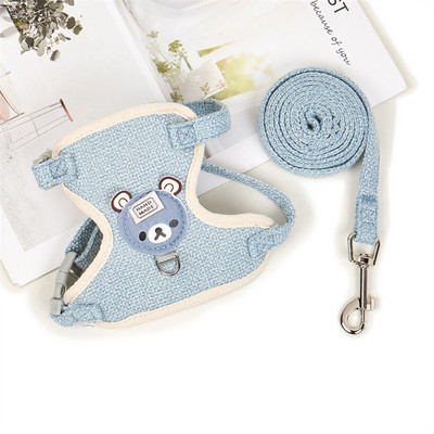 Cat Traction Rope Mielos mažos naminių gyvūnėlių liemenės apatinių marškinėlių tipo kvėpuojantys reguliuojami minkšti krūtinės diržai lauke vaikščioti gyvūnams