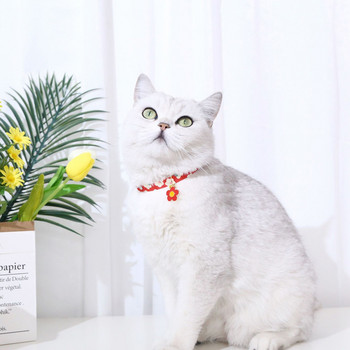 Floret κρεμαστό δολάριο γάτας Ρυθμιζόμενο κολιέ με πόρπη ασφαλείας για κατοικίδιο γατάκι γιακά με αξεσουάρ γιακά λουλουδιών Kawaii