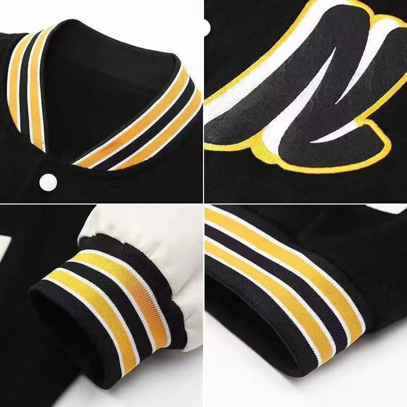 Κέντημα Γράμματα N Ανδρικό Varsity Bomber Jacket Oversize Vintage Y2k παλτό μπέιζμπολ Γυναικεία δερμάτινα μανίκια Πράσινα φθινοπωρινά πανωφόρια