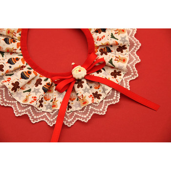 КОТКА куче домашен любимец Коледна дантелена вратовръзка Creative Pet Dog Папийонка Кученце ЧЕРВЕНИ папийонки Червена яка за малки кучета Консумативи Коледни аксесоари