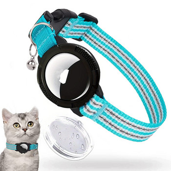 Нашийник за котки AirTag, вграден нашийник за котенца с държач за Apple AirTag, светлоотразителен GPS нашийник за котки със звънец, нашийници за котки за проследяване
