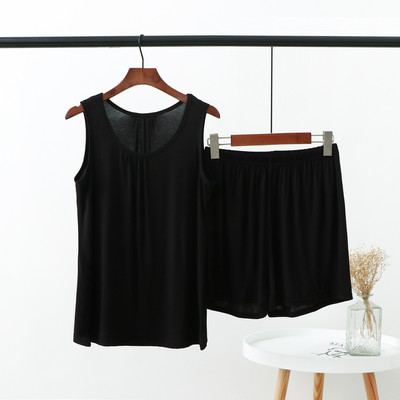 Σετ γυναικείες πιτζάμες Fdfklak XL-6XL Αμάνικα μπλουζάκια + σορτς δύο τεμάχια γυναικεία φόρμα μοντάλ βαμβακερά πυτζάμες συν μέγεθος πιτζάμες