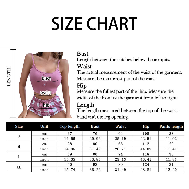 Vasaros moteriškos miegui skirtos languotos spaudos trumpas pižamos komplektas moterims pižamos rinkinys Saldus berankovių V formos kaklo „Camis“ viršūnės + šortai Pijama