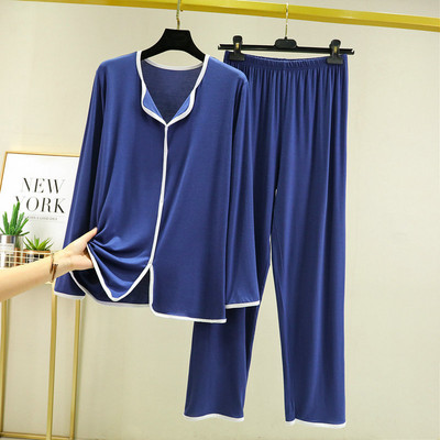 Suure suurusega CModali pükste pidžaamaülikond naistele kevadiseks ja sügiseks kodukandmiseks pikkade varrukatega püksid Kaheosaline pidžaamaülikond