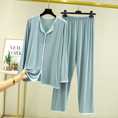 Suure suurusega CModali pükste pidžaamaülikond naistele kevadiseks ja sügiseks kodukandmiseks pikkade varrukatega püksid Kaheosaline pidžaamaülikond