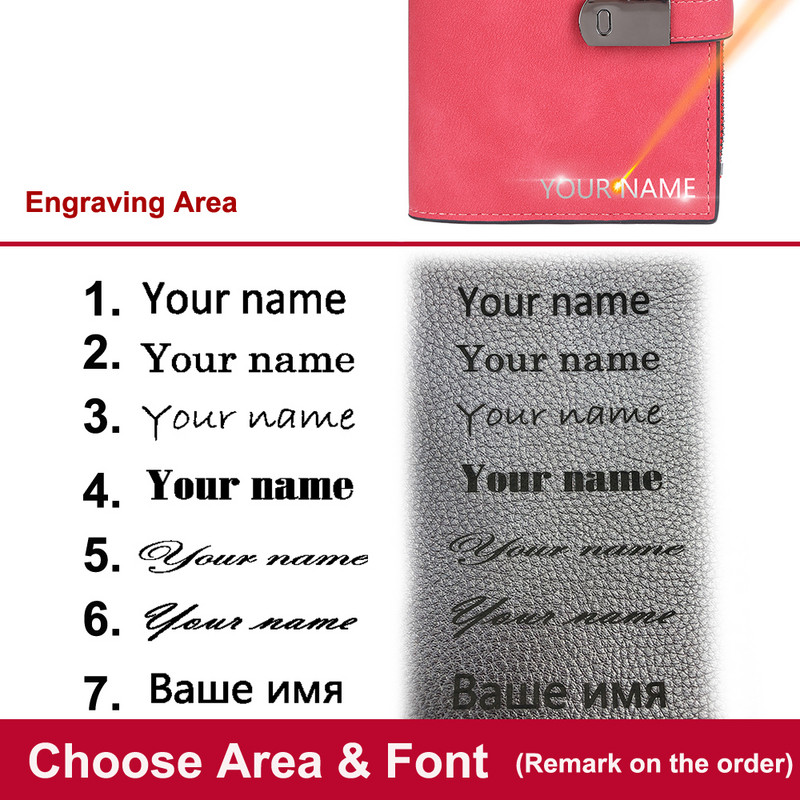 Naiste rahakotid, lühikesed tasuta nime graveeringuga magnetpandlaga Kvaliteetne kaardihoidja Naiste rahakott Tõmblukuga rahakott naistele
