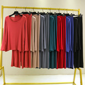 Tricou cu mânecă lungă din bumbac modal de primăvară și toamnă Haine cu pantaloni largi Lenjerie de noapte lejeră Pijame pentru femei